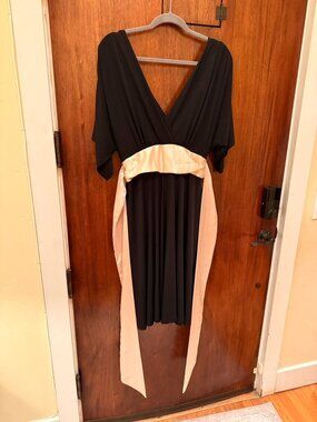 Black Dress with Pink Satin Tie at waist